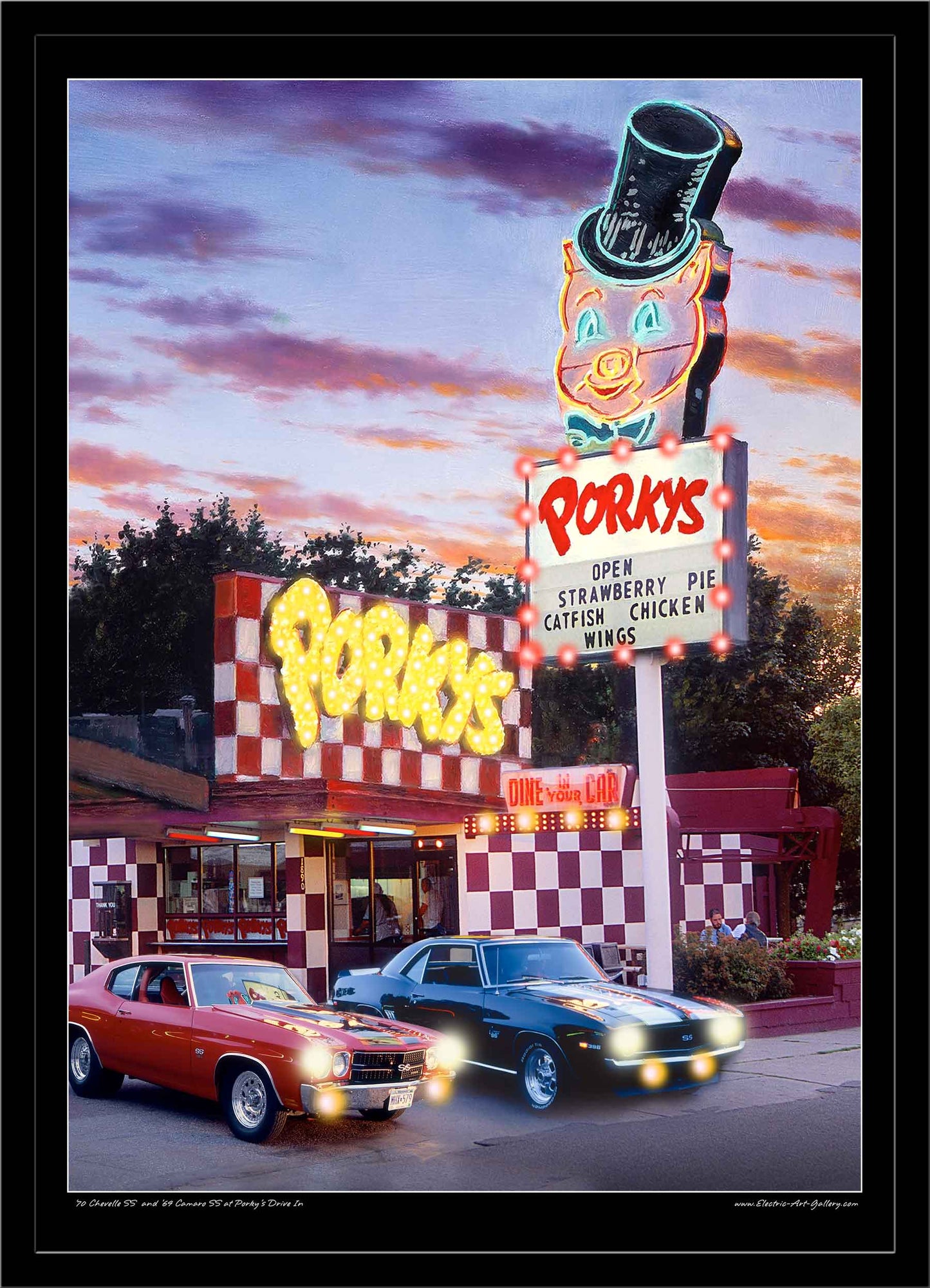 Chevy Showdown Porky's Drive In LED by Electric Art Gallery