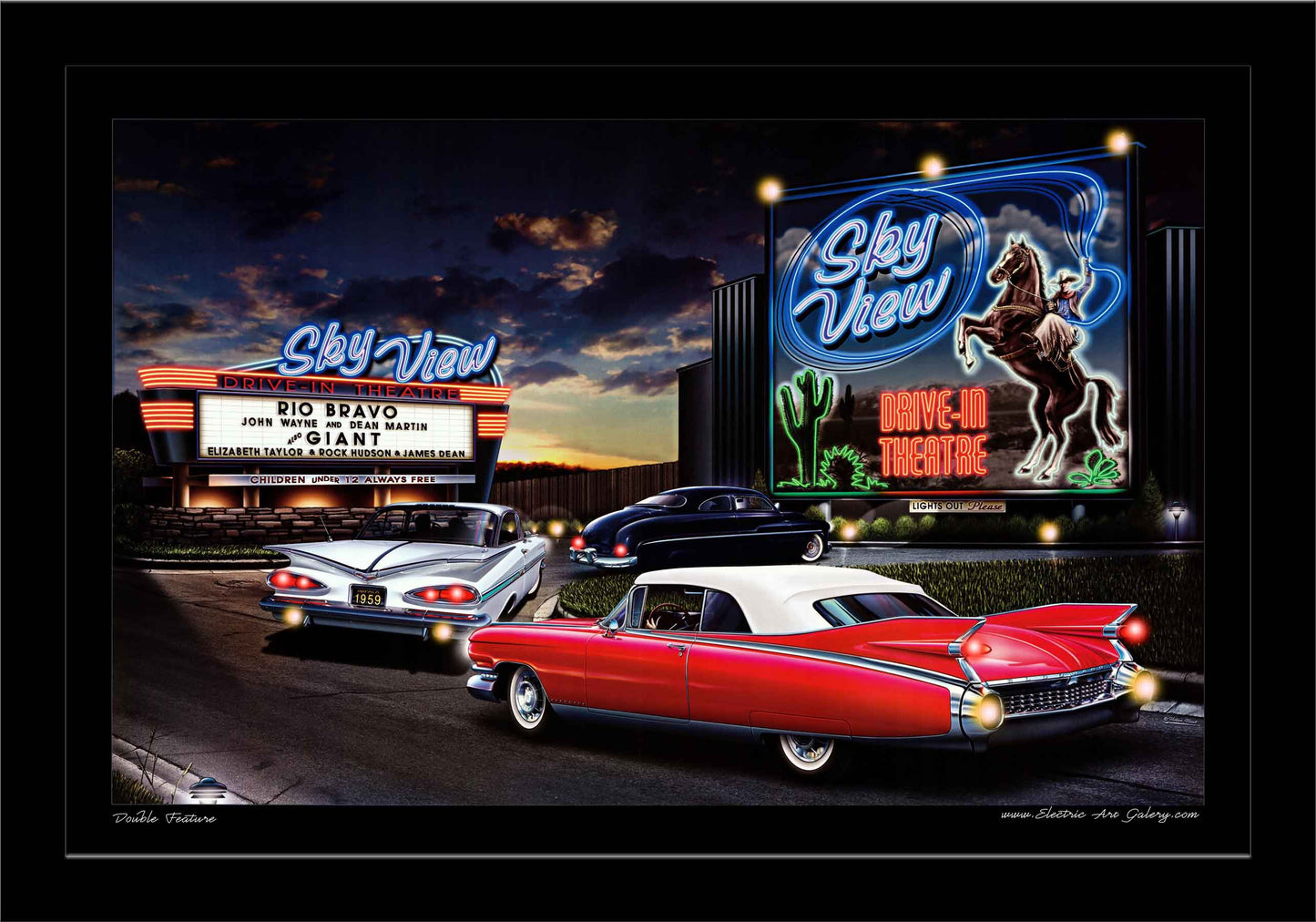 Double Feature Sky View Drive In LED by Electric Art Gallery