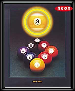 High Nine Neon Billiard Art