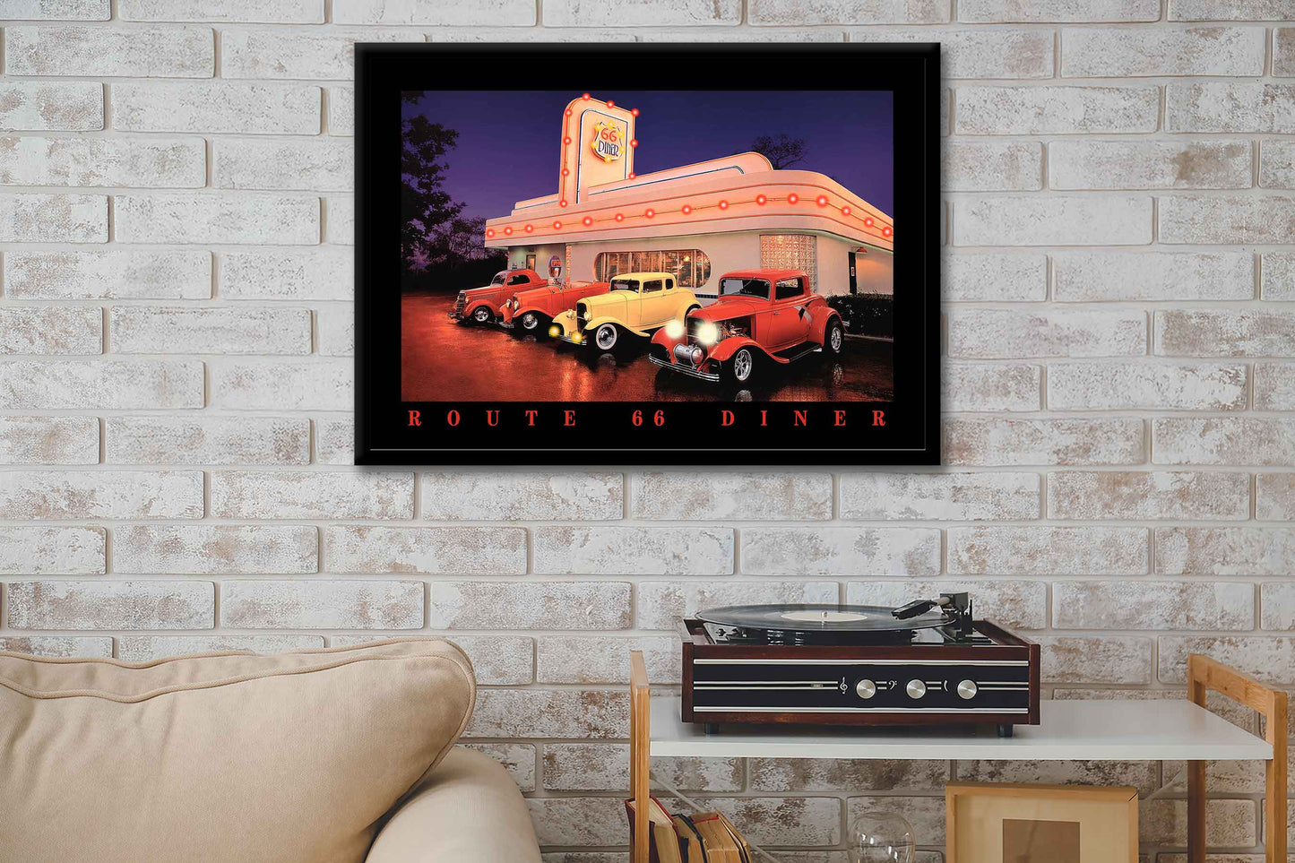 Route 66 Diner LED by Electric Art Gallery