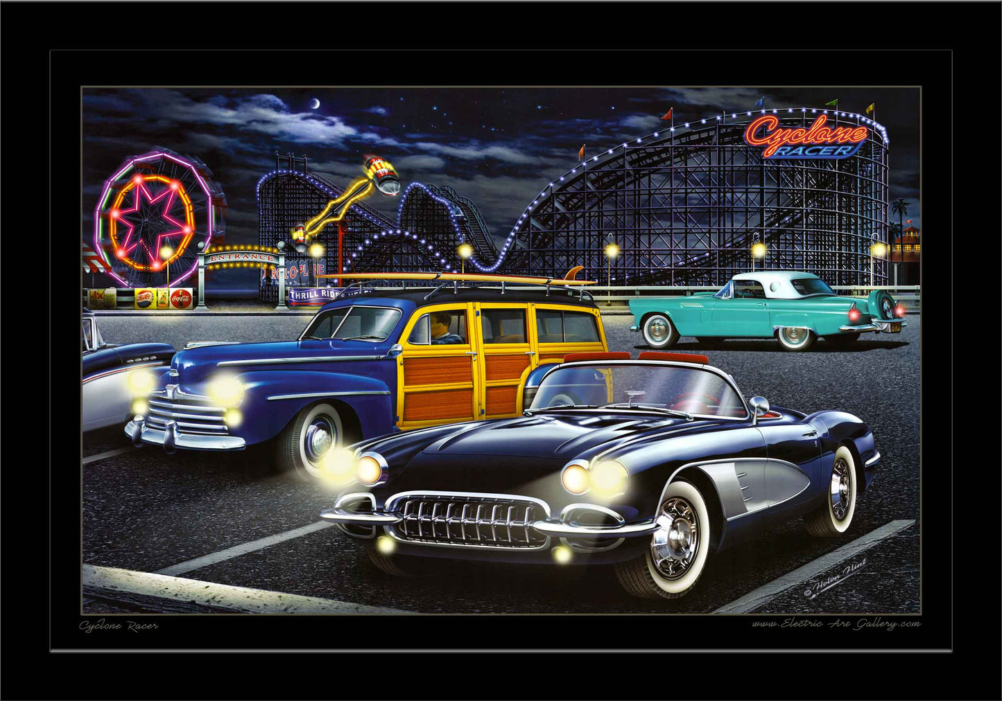 Thrill Rides Cyclone Racer LED by Electric Art Gallery