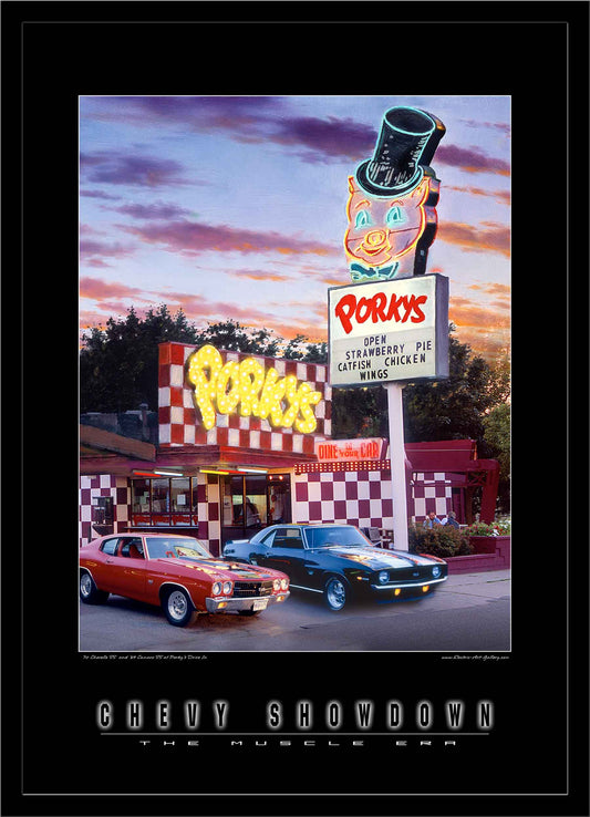 Chevy Showdown Porky's Drive In LED by Electric Art Gallery